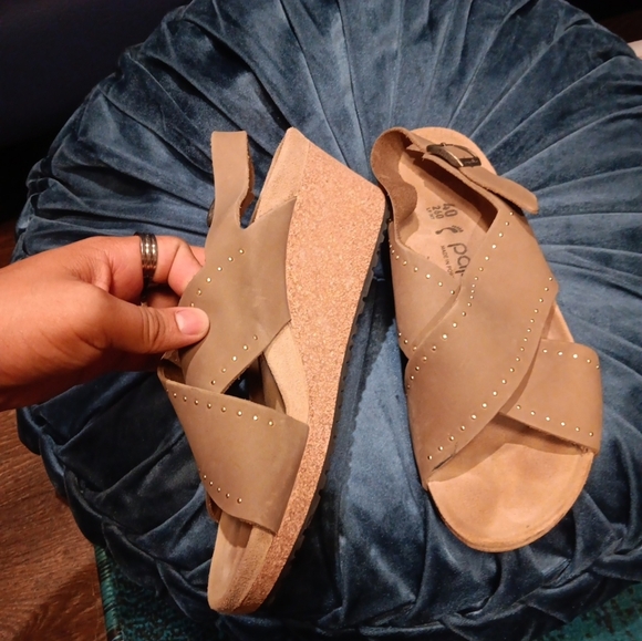 Papillio Women's Tan Wedge Sandals Size 40 Usa 9 - Picture 3 of 5